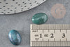 Cabochon ovale agate mousse naturelle 10x14mm, x1 (G2242)