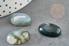 Cabochon ovale agate mousse verte naturelle 18 x 13mm, x1 (G2593)