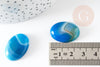 Cabochon ovale agate naturel bleue 18x25mm, x1 (G5063)