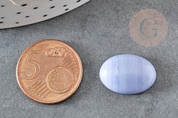 Cabochon ovale agate naturelle bleu clair 18x13mm, x1 (G1922)