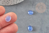 Cabochon ovale agate naturelle bleue 10x8mm, x1 (G1669)