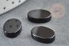 Cabochon ovale agate naturelle noire 10x14mm, x1 (G2026)