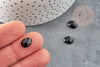 Cabochon ovale agate naturelle noire facetté 10x8mm, x1 (G2277)