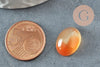 Cabochon ovale agate naturelle orange 16x12mm, x1 (G9960)