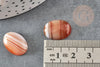 Cabochon ovale agate naturelle orange rayée 18x13mm, x1 (G5062)