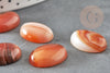 Cabochon ovale agate naturelle orange rayée 18x13mm, x1 (G5062)