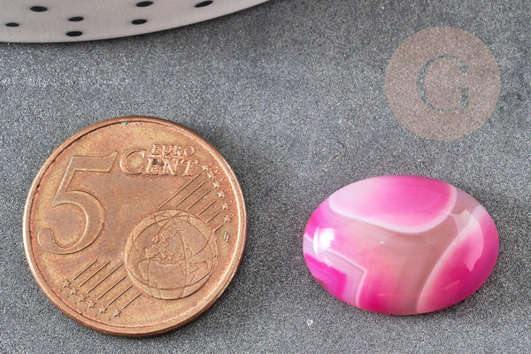Cabochon ovale agate naturelle rose 18x13mm, x1 G8661