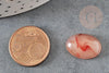 Cabochon ovale agate naturelle rouge orange 18x13mm, x1 (G1835)