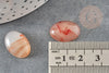 Cabochon ovale agate naturelle rouge orange 18x13mm, x1 (G1835)