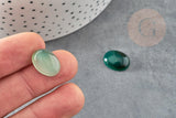 Cabochon ovale agate naturelle vert 16x12mm, x1 (G2244)