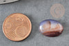 Cabochon ovale agate violette, agate naturelle pour créer des bijoux en pierre naturelle ,18x13mm, x1 G1557