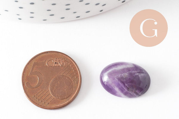 Cabochon ovale amethyste naturelle 18x13mm, x1 (G1183)