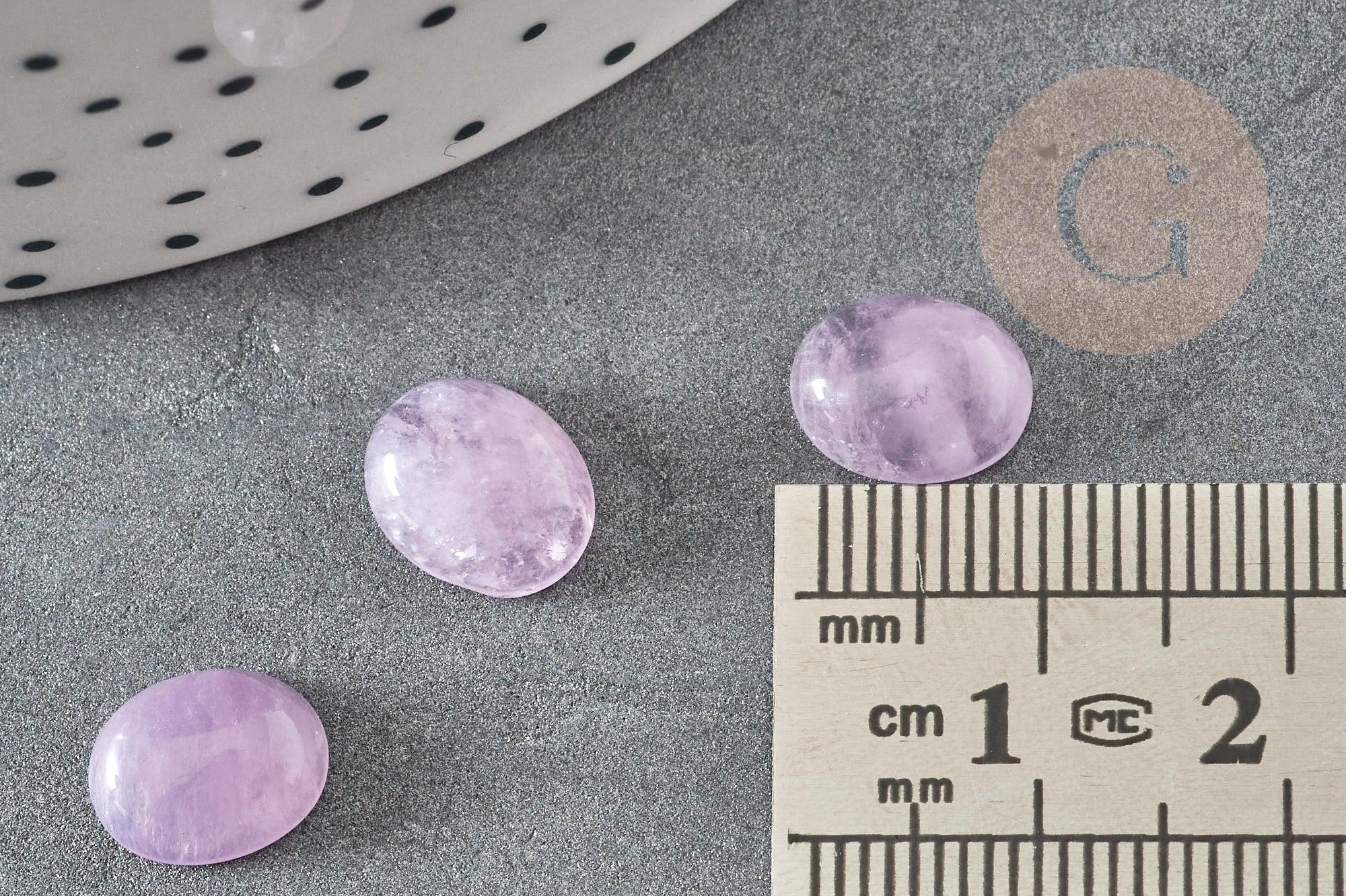 Cabochon ovale améthyste naturelle 8x10mm, x1 (G1184)