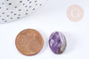 Cabochon ovale améthyste naturelle facetté 18x13mm, x1 (G8665)