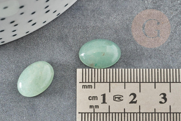 Cabochon ovale aventurine verte naturelle 14x10mm, x1 (G5048)