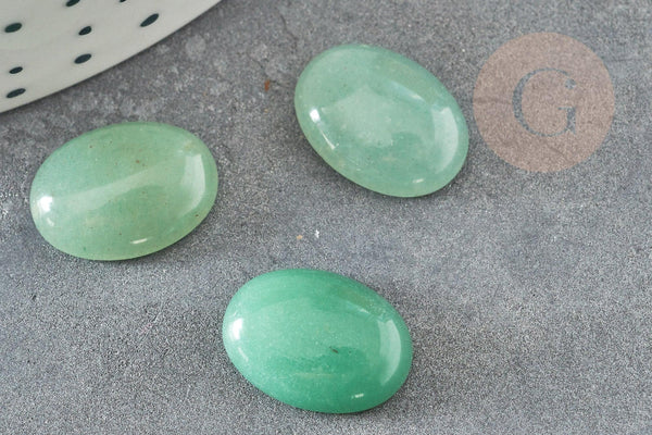 Cabochon ovale aventurine verte naturelle 16 x12mm, x1 (G1561)