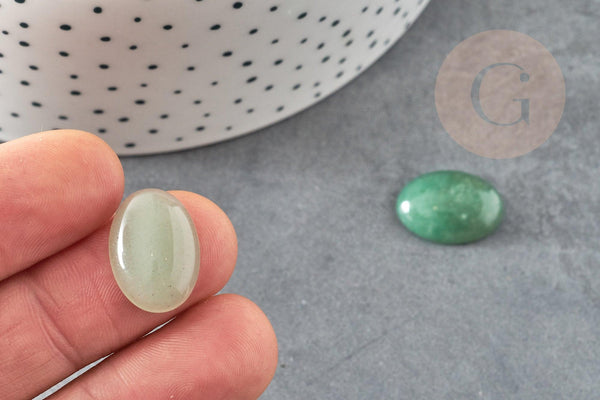 Cabochon ovale aventurine verte naturelle 18 x13mm, x1 (G0376)