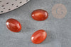 Cabochon ovale cornaline naturelle orange 10x14mm, x1 (G2020)
