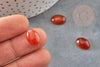 Cabochon ovale cornaline naturelle orange 10x14mm, x1 (G2020)