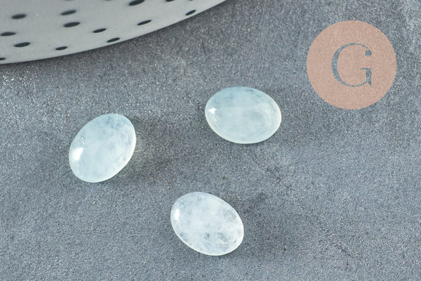 Cabochon ovale jade naturel blanc 8x6mm, x1 (G9047)