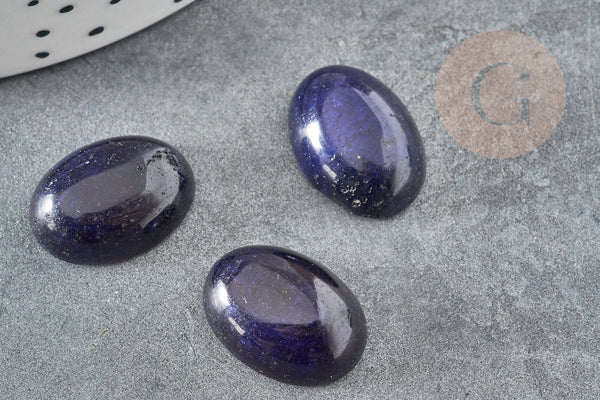 Cabochon ovale jade naturel bleu marine 16 x12mm, x1 (G2932)