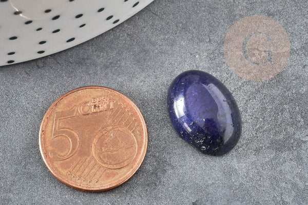 Cabochon ovale jade naturel bleu marine 16 x12mm, x1 (G2932)
