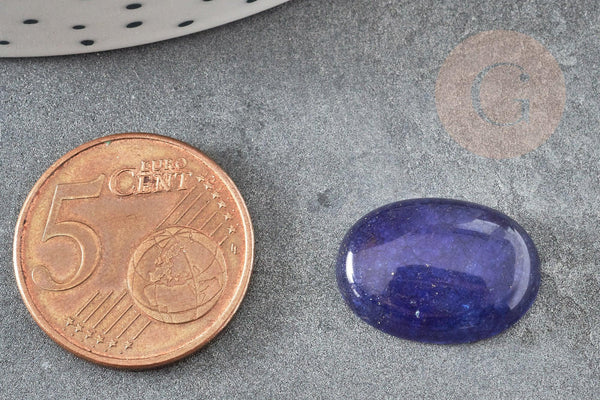 Cabochon ovale jade naturel bleu marine 18 x13mm, x1 (G2924)
