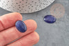 Cabochon ovale jade naturel bleu marine 18 x13mm, x1 (G2924)
