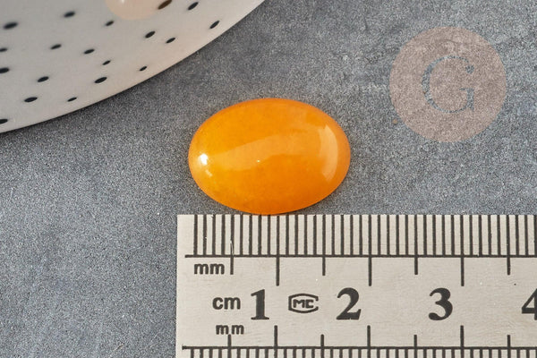 Cabochon ovale jade naturel jaune 18x13mm, x1 (G0379)