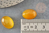 Cabochon ovale jade naturel jaune translucide 18x13mm, x1 (G2683)