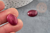 Cabochon ovale jade naturel rouge bordeau 18 x13mm, x1 (G0608)