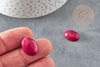 Cabochon ovale jade naturel rouge magenta 18 x13mm, x1 (G2695)