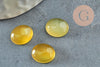 Cabochon ovale jade naturel teinté jaune 10x8mm, x1 (G9513)