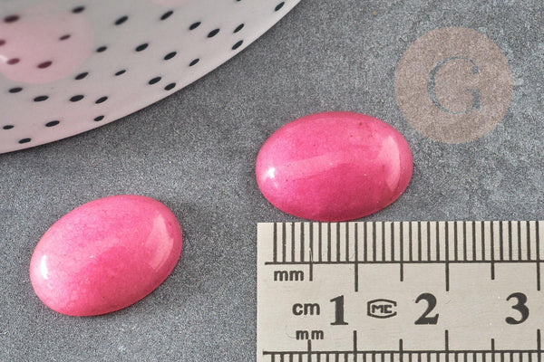 Cabochon ovale jade naturel teinté rose 18 x13mm, x1 (G2079)