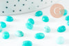 Cabochon ovale jade naturel turquoise 8x6mm, création bijoux pierre naturelle, x1 (G10528)