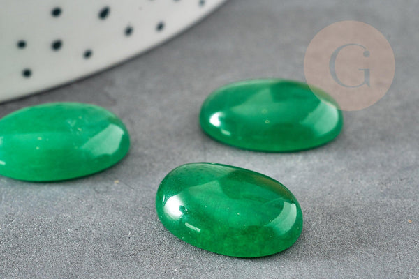 Cabochon ovale jade naturel vert citron 18 x13mm x1 (G0092)