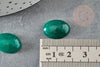 Cabochon ovale jade naturel vert foncé 13x18mm, x1 (G2768)
