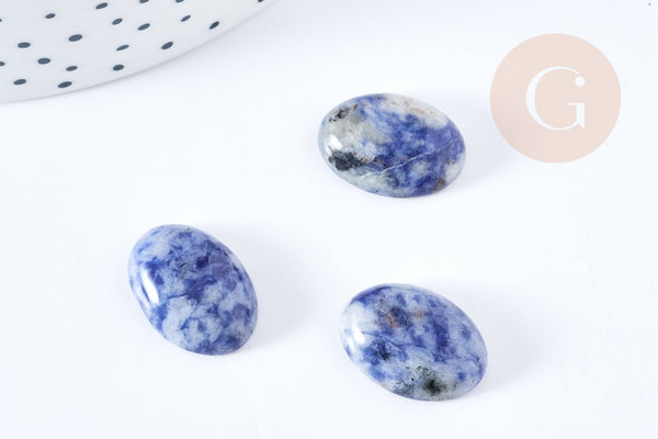 Cabochon ovale jaspe bleu naturel 18x13mm, x1 G8672