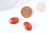 Cabochon ovale jaspe rouge à facettes 18x13mm, x1 (G8602)