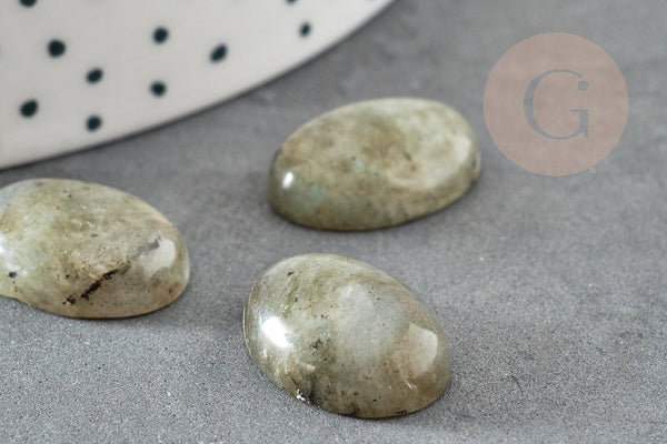 Cabochon ovale labradorite naturelle 13x18mm, x1 (G2227)