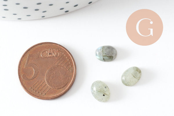 Cabochon ovale labradorite naturelle 8x6mm, création bijoux pierre naturelle, x1 (G10176)