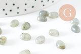 Cabochon ovale labradorite naturelle 8x6mm, création bijoux pierre naturelle, x1 (G10176)