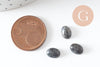 Cabochon ovale larvikite grise naturelle 8x6mm, création bijoux pierre naturelle, x1 (G10178)