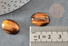 Cabochon ovale œil de tigre naturel marron 13x18mm, x1 (G2069)