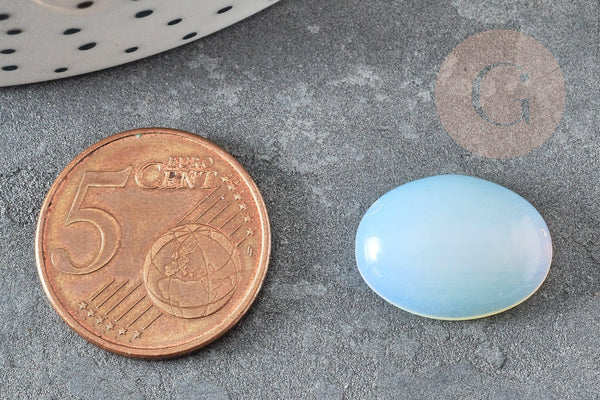 Cabochon ovale opalite blanche 18x13mm, x1 (G0480)