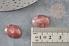 Cabochon ovale quartz fraise naturell 18x13mm, x1 (G2219)