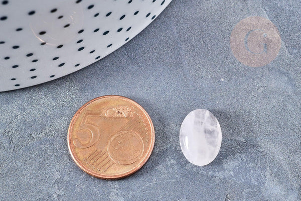 Cabochon ovale quartz rose naturel 14 x10mm, x1 (G8690)