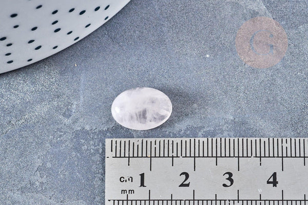 Cabochon ovale quartz rose naturel 14 x10mm, x1 (G8690)