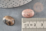 Cabochon ovale rhodonite naturelle 13x18mm, x1 (G2063)