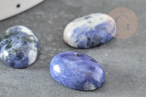 Cabochon ovale sodalite bleue naturelle 13x18mm, x1 (G2659)